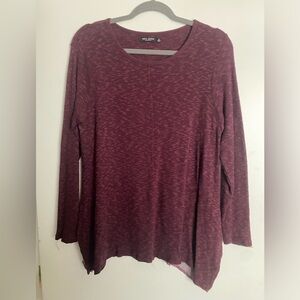 Max Jeans Burgundy Long Sleeve Top